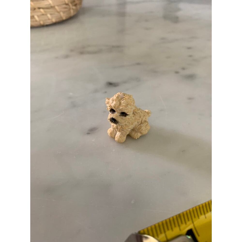 Vintage Stone Critters White Puppy Dog Figurine